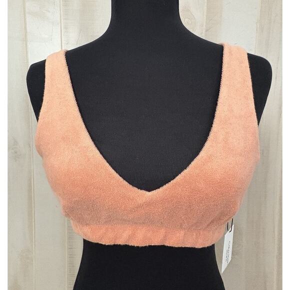 Calvin Klein Jeans Women's Sz M Terry Cloth V-Neck Bralette, Green Or Coral NWT - Picture 8 of 16